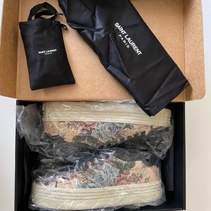 Saint Laurent Tapestry Platform Sneaker, size 37